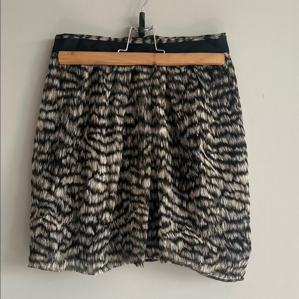 Club Monaco Black and Tan Mini Skirt